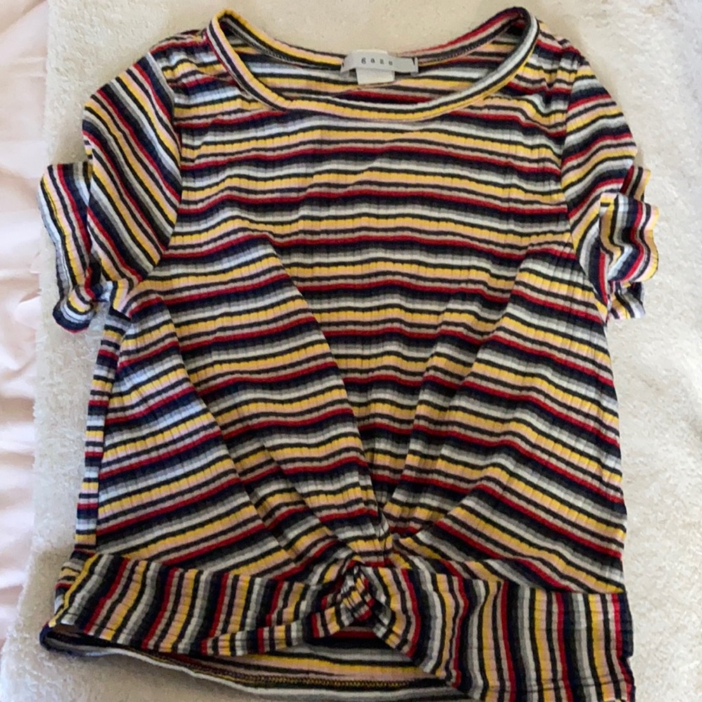 Striped cropped Tee